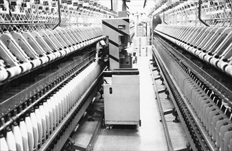 Robotic cotton mill, textile, Gemona, Italy, 70's