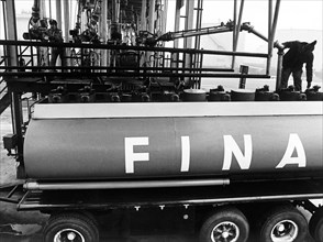 Refueling tanker fina, bertonico, italy, 70's