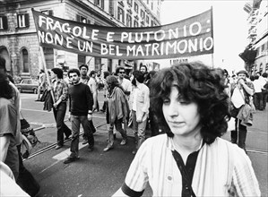 Anti-nuclear demonstration, rome 80's