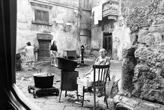 Women in the streets of Naples, Italy, 1977