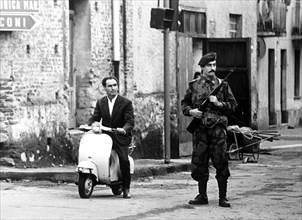 Police checkpoint, Cinquefrondi, Calabria, Italy, 1970