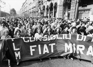 FLM-antifascist fiat demonstration, turin 1985