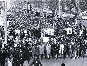 Crowd during the funeral of martin luther king, October 4, 1968