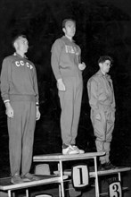 Grigorii panitchkine, abdon pamich, donald thompson, VII  european athletics championship, belgrade,  1962