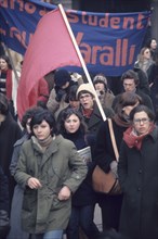 Caf demonstration, 70's