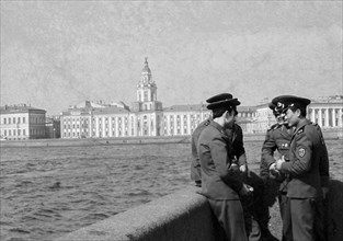 Russian soldiers, moscow, russian federation, 70's