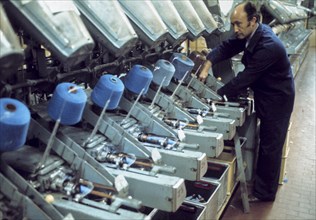 Worker in a textile factory, 70's