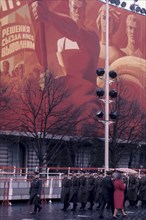 Russian soldiers on parade, moscow, russia federation, 70's
