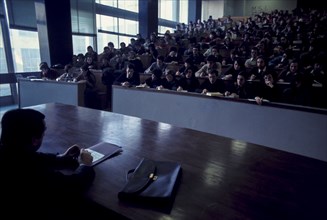 College, university classroom, 70s