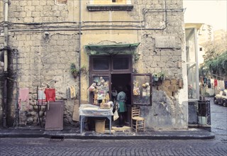Italy, campania, naples, shop in fontanelle street, 70's