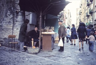 Italy, campania, naples, street vendor, 70's