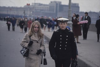 Couple at moscow, russian federation, 70's