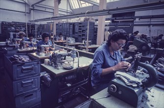 Workers in a footwear industry, 70's