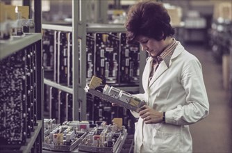Worker, electronics industry, 70's