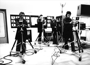 Cameramen of telecavo color durina a tv recording, 70's