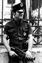 Policeman in a street of naples, 70's