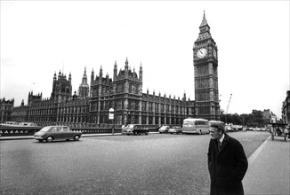Big ben and westminster palace, london, uk, 70's