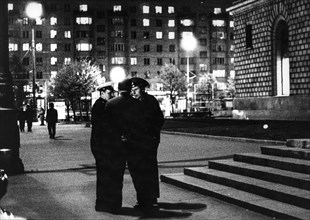 Ussr, moscow, policemen on kalimina prospect, 70's