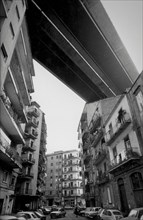 Buildings in a street of naples, italy, 80's
