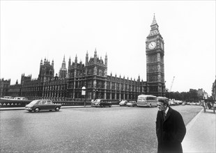 Uk, london, house of parliament, big ben and westminster, 70's