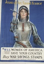 Joan of Arc Saved France, Women of America, Save Your Country Buy War Savings Stamps, Haskell Coffin, 1918
