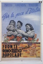Italian Communist Party, voted for the peace of Italy Popular Democratic Front, poster 1948