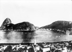 Seaplanes of the cruise Atlantic mooring into the bay of Rio de Janeiro where the flight ended, 1931