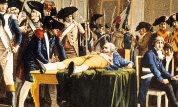 Robespierre wounded, the French Revolution