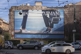 Emporio Armani advertising, via cusani, milan