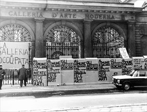 Demonstration and occupation of modern art gallery, Milan 1968