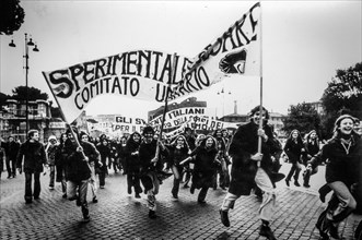 Protesters for voting right at 18, Rome