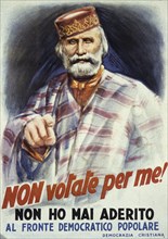Giuseppe garibaldi, propaganda poster of Christian Democracy, 1948