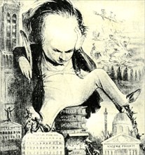 Victor hugo, caricature by benjamin roubaud, 1831