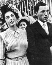 Vittoria francesca calvi di bergolo with husband conte guglielmo guarienti di brenzone, 1950