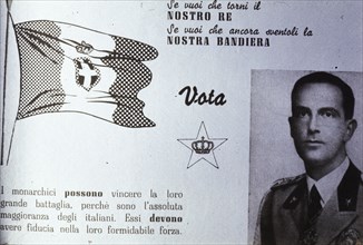 Propaganda poster in favor of the Monarchy for the referendum of 1946
