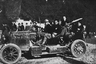 Foligno car, the team 'me ne frego' of the fascists of foligno with a car equipped with a machine gun