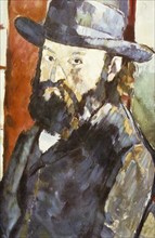 Self-portrait with hat, paul cezanne