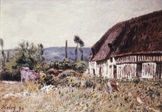 Thatched cottage in normandy, alfred sisley, 1894