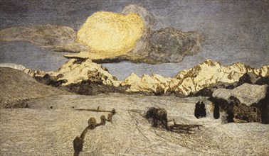 Trittico delle alpi, morte, giovanni segantini, 1898-99