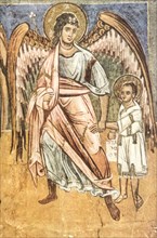Angel leads to the desert St. John the Baptist, life of St. John the Baptist, 13th century, baptistery, parma