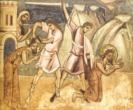 Martyrdom of St. John the Baptist, life of St. John the Baptist, 13th century, dome, baptistery, parma
