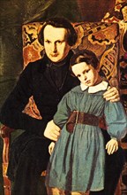 Ictor Hugo with his son Francois-Victor, Auguste de Chatillon, 1836