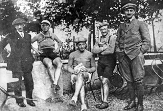 Luigi ganna, eberardo pavesi, giovanni micheletto, carlo galetti e natale bosco, cyclists 1912