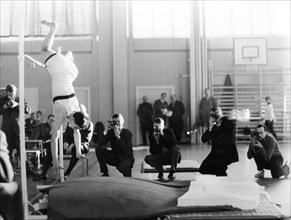Goran fredricksson the high jump, indoor championship, Stockholm, 1962