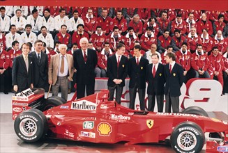 Ferrari F399 , Luca di Montezemolo, Paolo Cantarella, Giovanni Agnelli, Paolo Fresco, Eddie Irvine, Michael Schumacher, 90s
