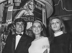 Virna lisi, lando buzzanca, agnes spaak, premiere of the movie better a widow, saint vincent 1968