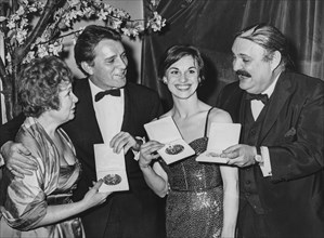 Shirley booth, richard burton, elizabeth seal, zero mostel, tony awards, waldorf astoria, new york, 1961