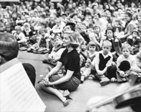 Lauren  bacall, during a concert, fort myer gymnasium, virginia, 1958