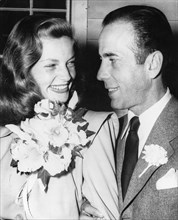 Lauren bacall, humphrey bogart, wedding 1945