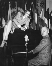 Lauren bacall, harry truman, the national press club canteen, washington dc, 1945